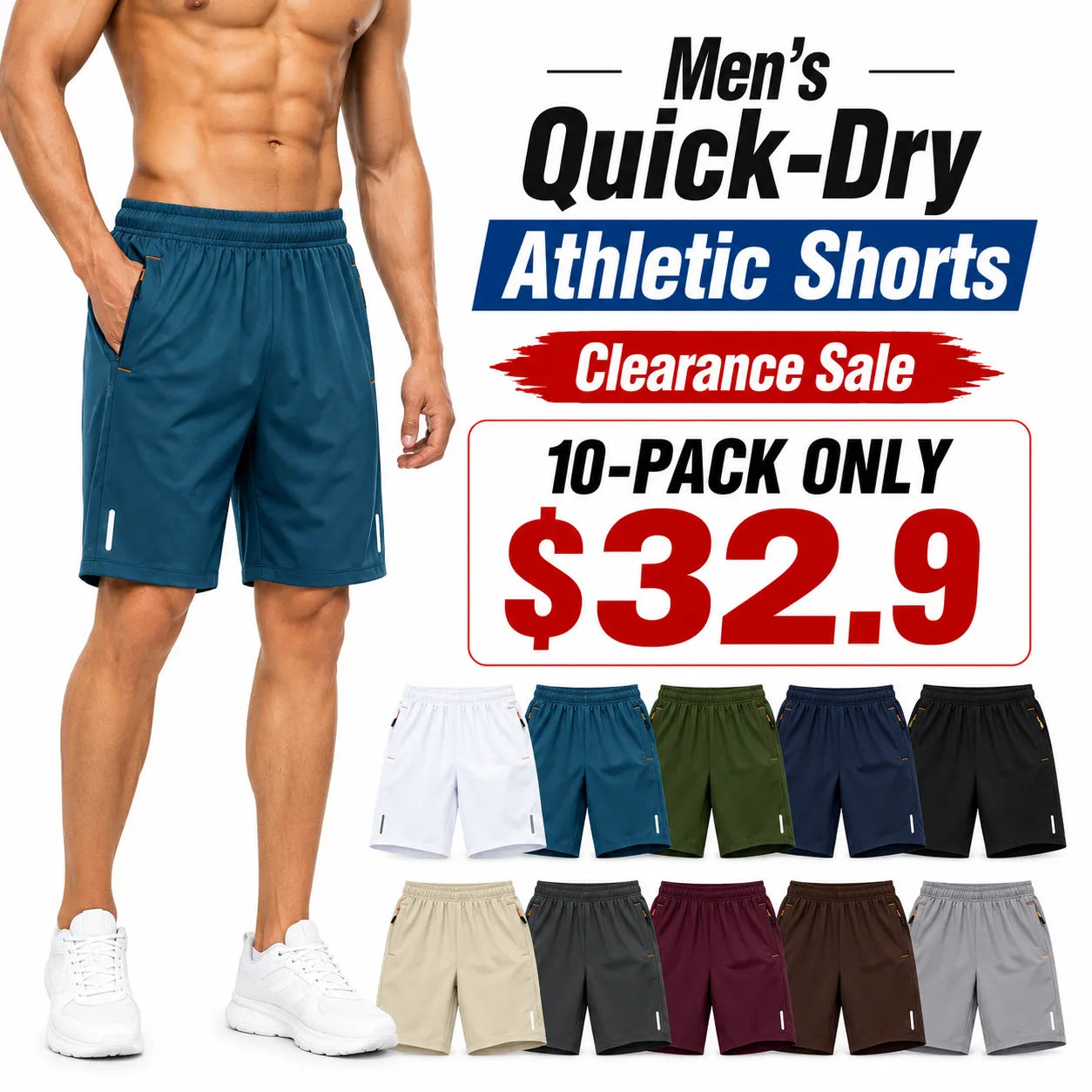 Men's Quick-Dry Athletic Shorts
