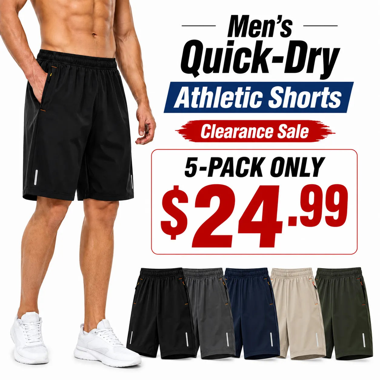 Men's Quick-Dry Athletic Shorts
