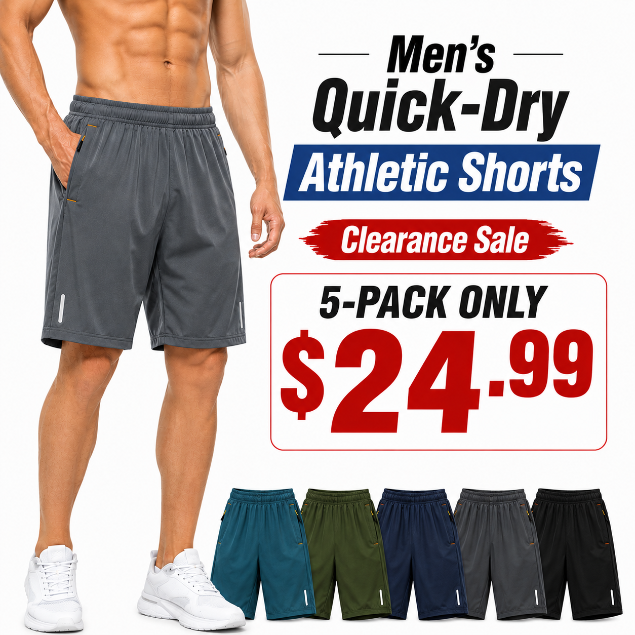 Men's Quick-Dry Athletic Shorts