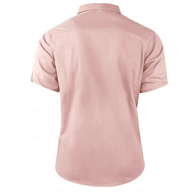 Cow pattern casual men's work shirt short sleeves