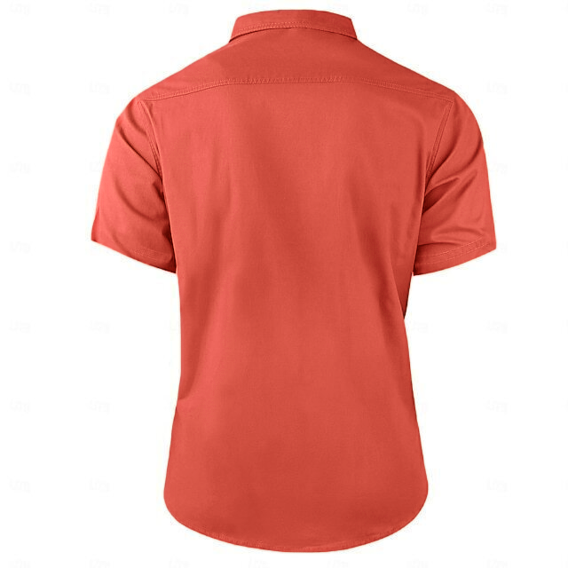 Cow pattern casual men's work shirt short sleeves