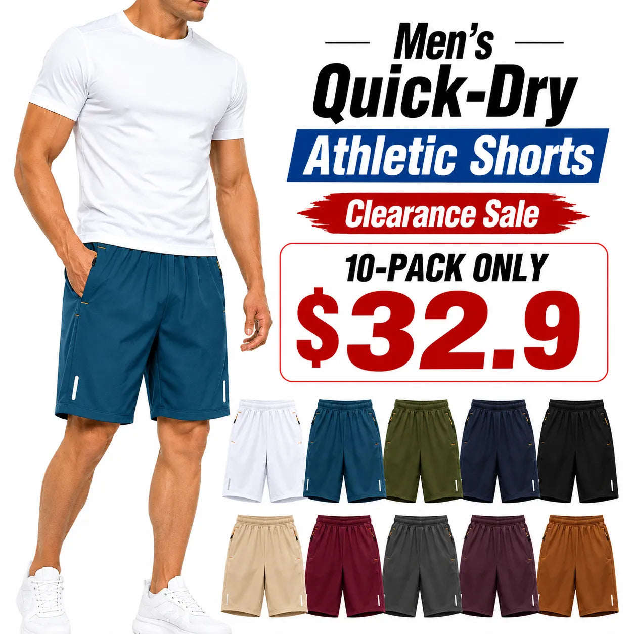 Men's Quick-Dry Athletic Shorts