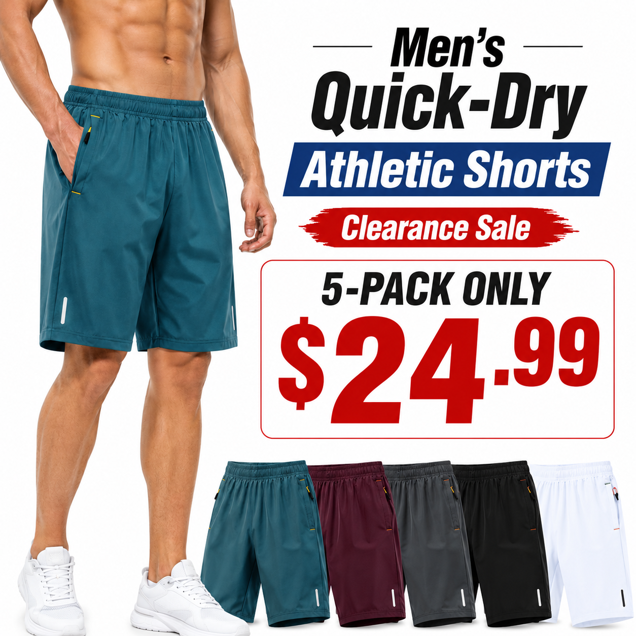 Men's Quick-Dry Athletic Shorts