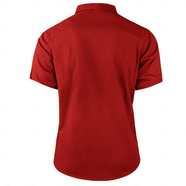 Cow pattern casual men's work shirt short sleeves