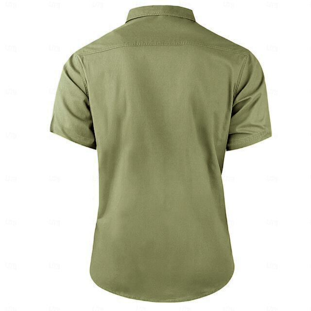 Cow pattern casual men's work shirt short sleeves