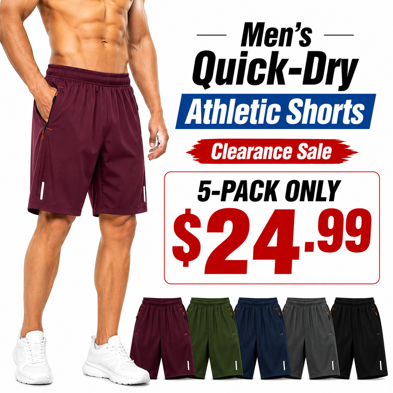 Men's Quick-Dry Athletic Shorts