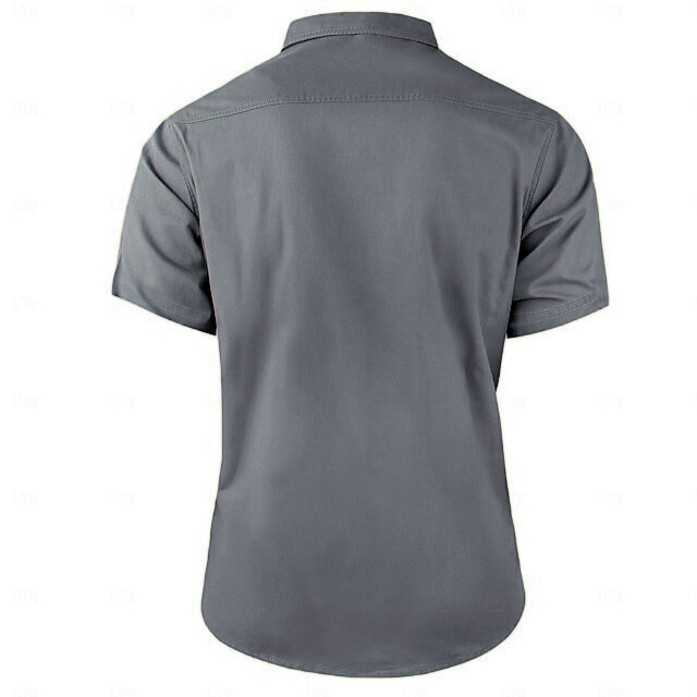 Cow pattern casual men's work shirt short sleeves